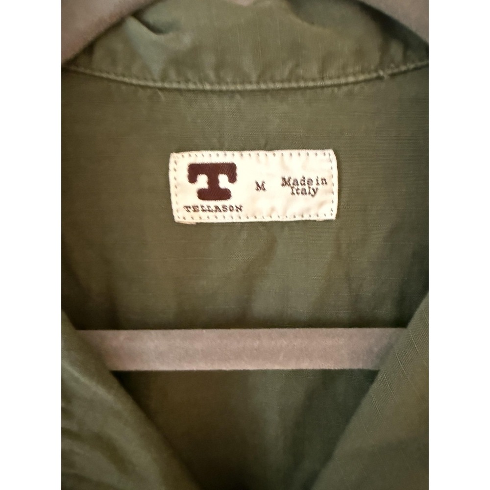 Tellason Jacket Mens Medium Green Cotton Military Field Utility Made In Italy - Picture 2 of 16